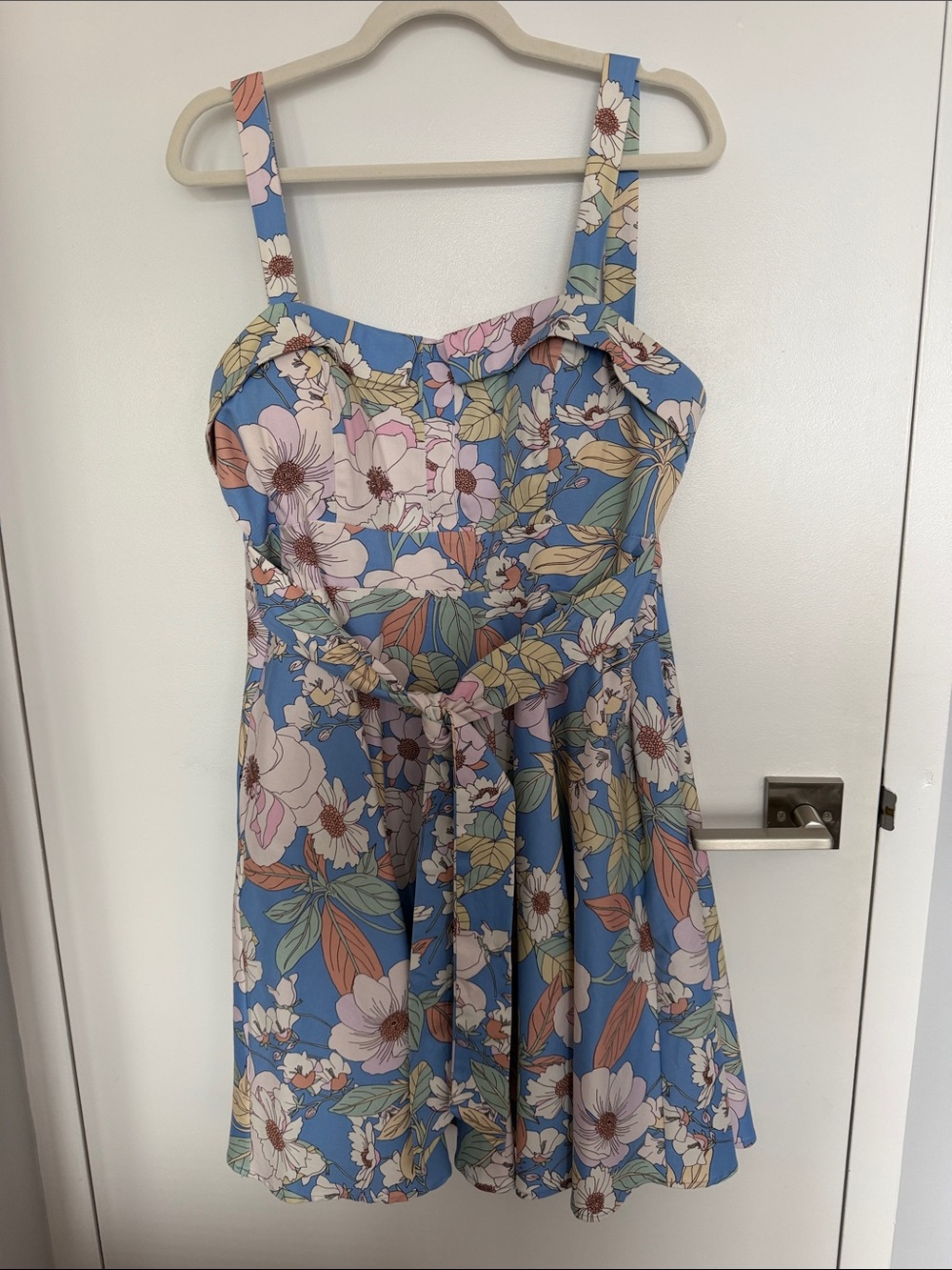 Floral Fit & Flare Dress in Blue